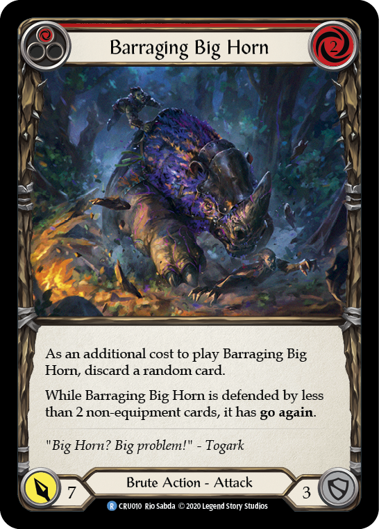 Barraging Big Horn (Red) [CRU010] (Crucible of War)  1st Edition Normal | Silver Goblin