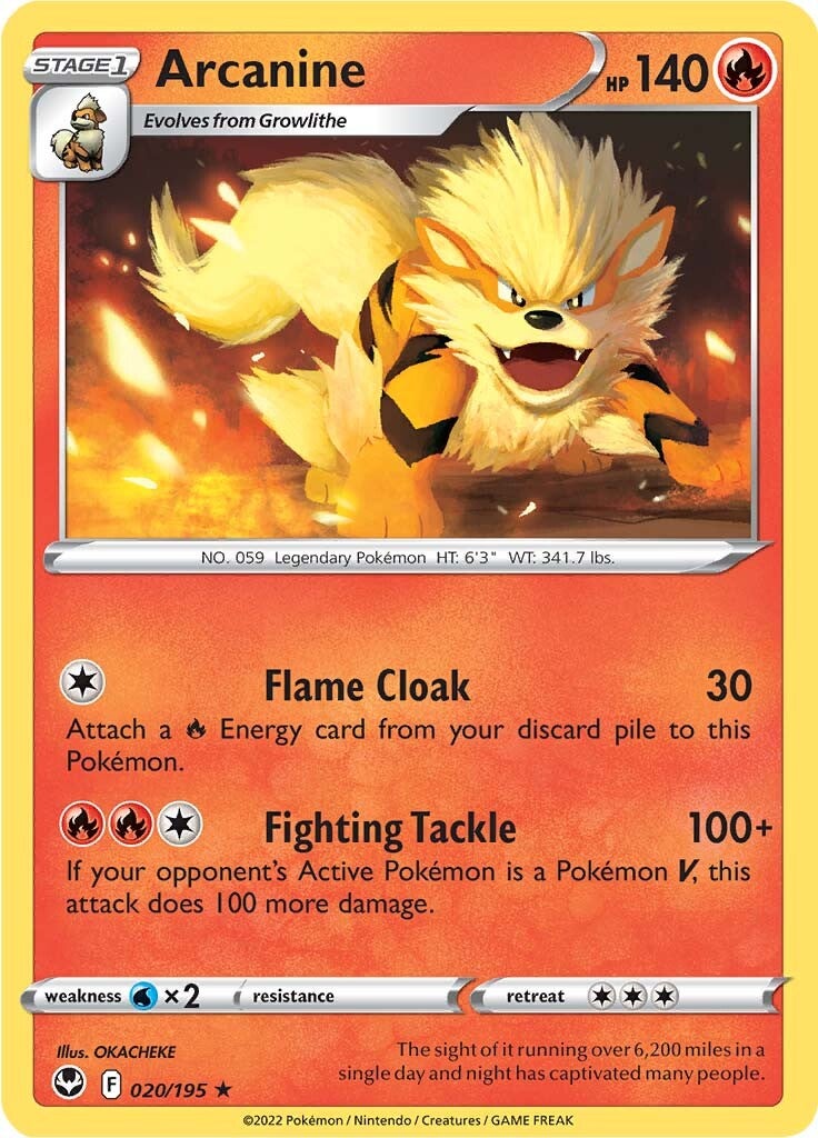 Arcanine (020/195) [Sword & Shield: Silver Tempest] | Silver Goblin