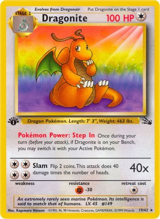 Dragonite (19) (1st Edition) - Fossil