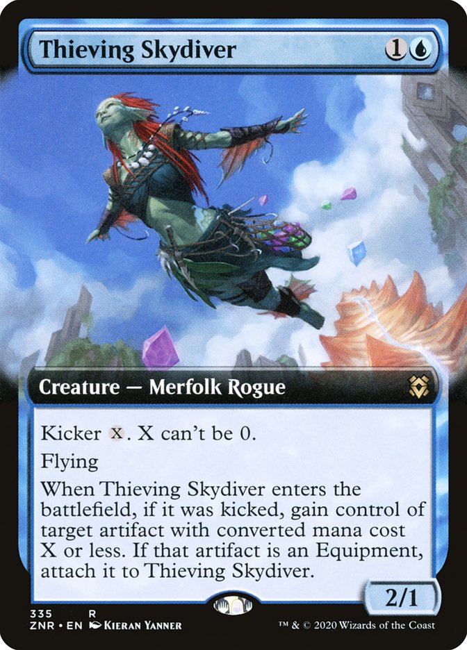 Thieving Skydiver (Extended Art) [Zendikar Rising] | Silver Goblin