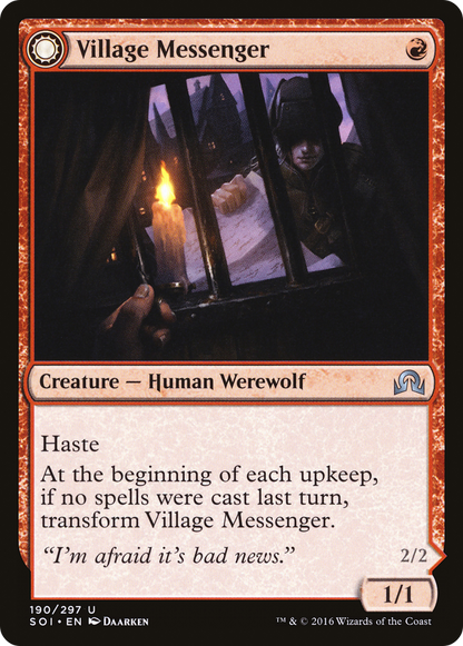 Village Messenger // Moonrise Intruder [Shadows over Innistrad]