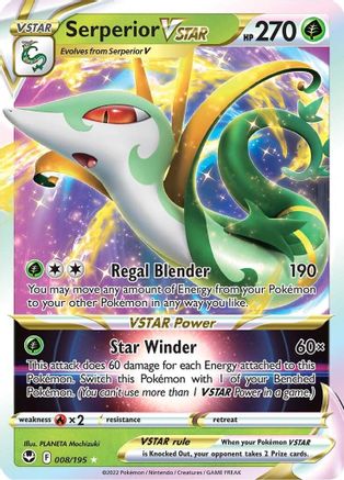 Serperior VSTAR (008/195) [Sword & Shield: Silver Tempest] | Silver Goblin