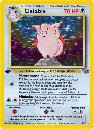 Clefable (1) (1st Edition) Holofoil - Jungle