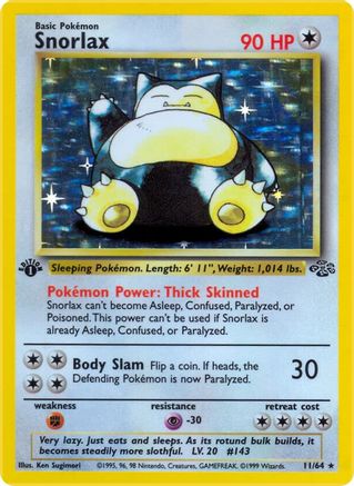 Snorlax (11) (1st Edition) Holofoil - Jungle