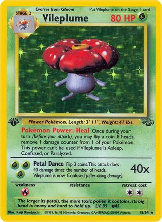 Vileplume (15) (1st Edition) Holofoil - Jungle