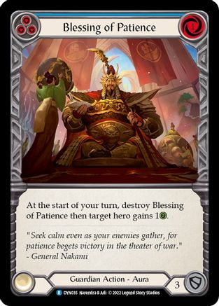 Blessing of Patience (Blue) (DYN035) Rainbow Foil - Dynasty