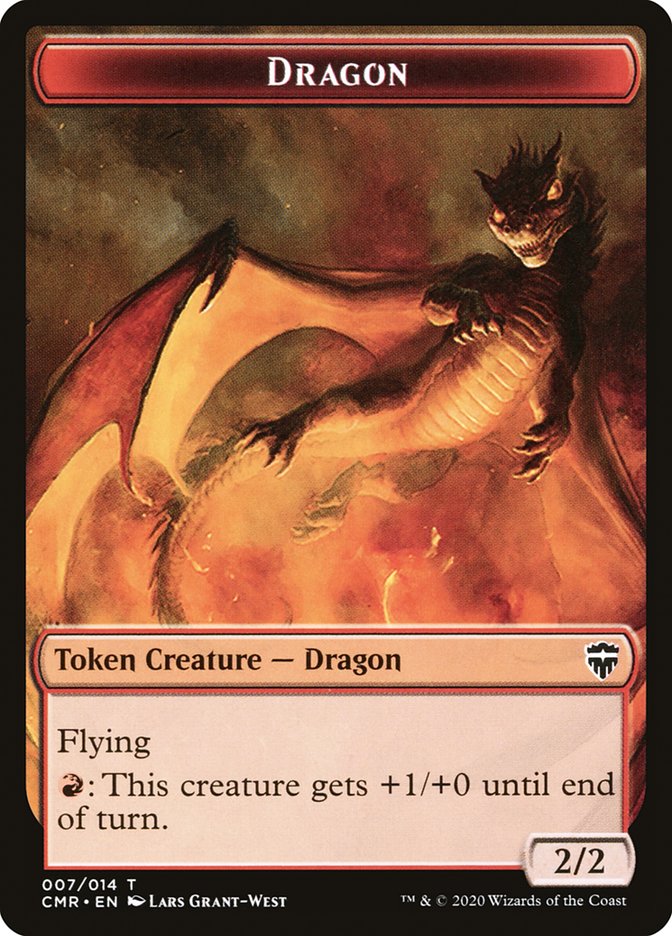 Dragon // Horror Double-Sided Token [Commander Legends Tokens] | Silver Goblin