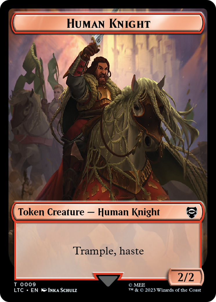 Human Knight // Human Double-Sided Token [The Lord of the Rings: Tales of Middle-Earth Commander Tokens] | Silver Goblin