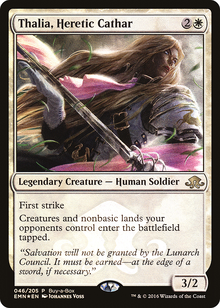 Thalia, Heretic Cathar (Buy-A-Box) [Eldritch Moon Promos] | Silver Goblin