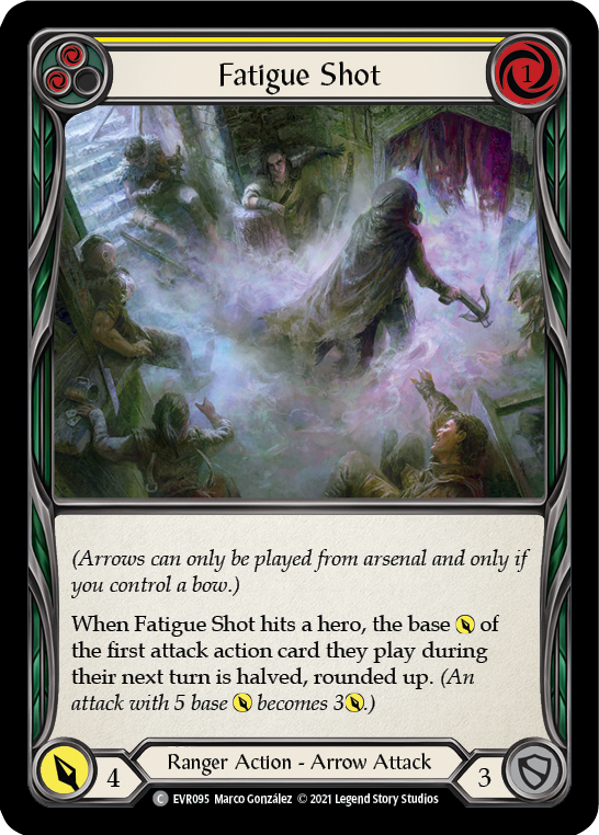 Fatigue Shot (Yellow) [EVR095] (Everfest)  1st Edition Rainbow Foil | Silver Goblin