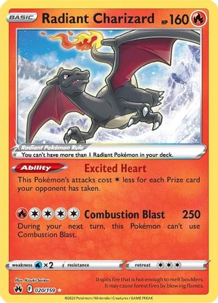 Radiant Charizard (20) Holofoil - Crown Zenith