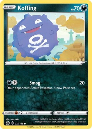 Koffing (075/159) [Sword & Shield: Crown Zenith] | Silver Goblin