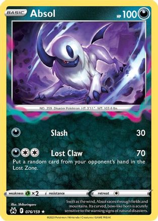 Absol (076/159) [Sword & Shield: Crown Zenith] | Silver Goblin