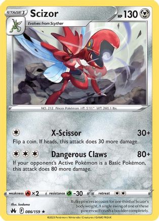 Scizor (086/159) [Sword & Shield: Crown Zenith] | Silver Goblin