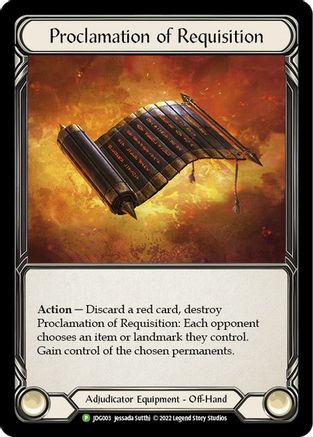 Proclamation of Requisition - JDG003 (JDG003) Cold Foil - Flesh and Blood: Promo Cards