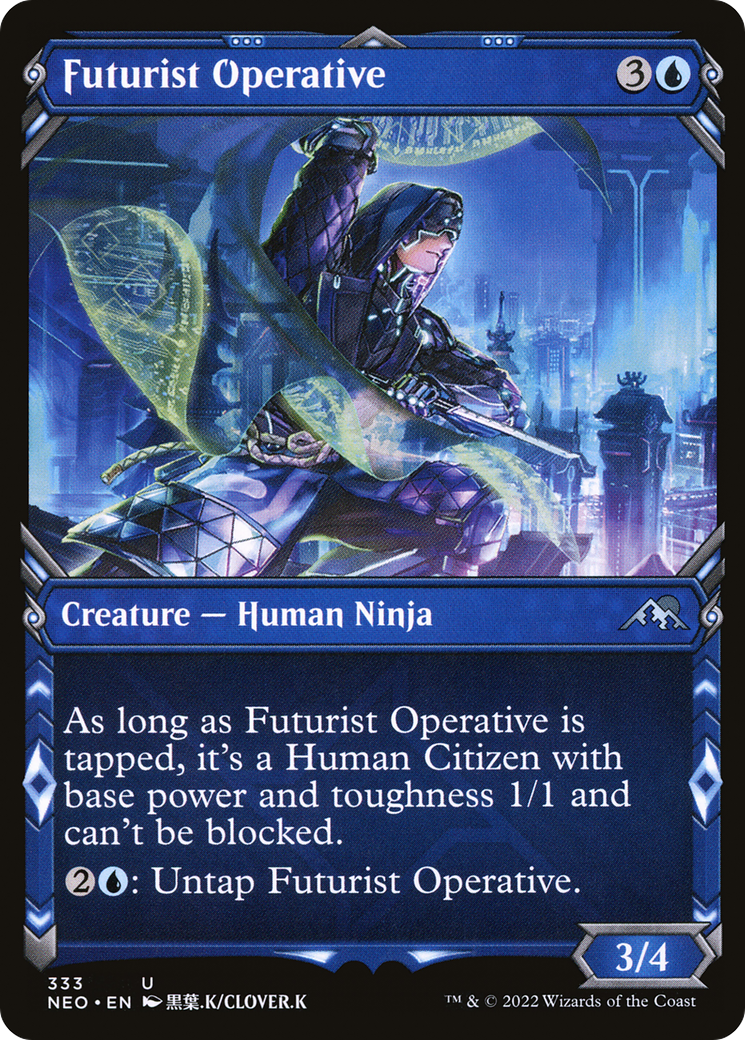 Futurist Operative (Showcase Ninja) [Kamigawa: Neon Dynasty] | Silver Goblin