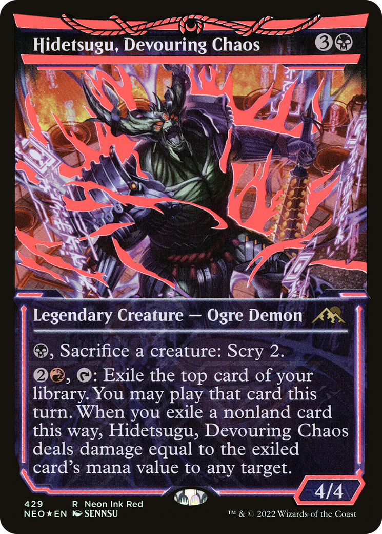 Hidetsugu, Devouring Chaos (Neon Ink Red) [Kamigawa: Neon Dynasty] | Silver Goblin