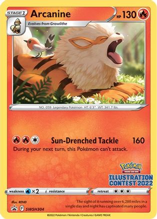 Arcanine (SWSH304) (Illustration Contest 2022) [Sword & Shield: Black Star Promos] | Silver Goblin