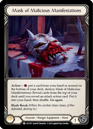 Mask of Malicious Manifestations (OUT157) Cold Foil - Outsiders