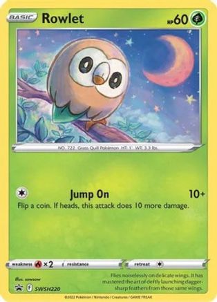 Rowlet (SWSH220) (Cosmos Holo) [Sword & Shield: Black Star Promos] | Silver Goblin