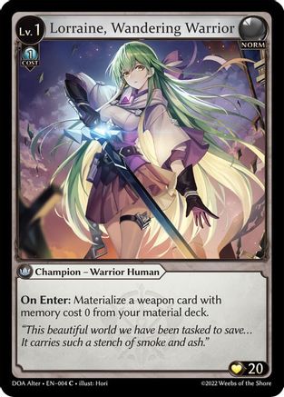 Lorraine, Wandering Warrior (004) [Dawn of Ashes: Alter Edition] Foil