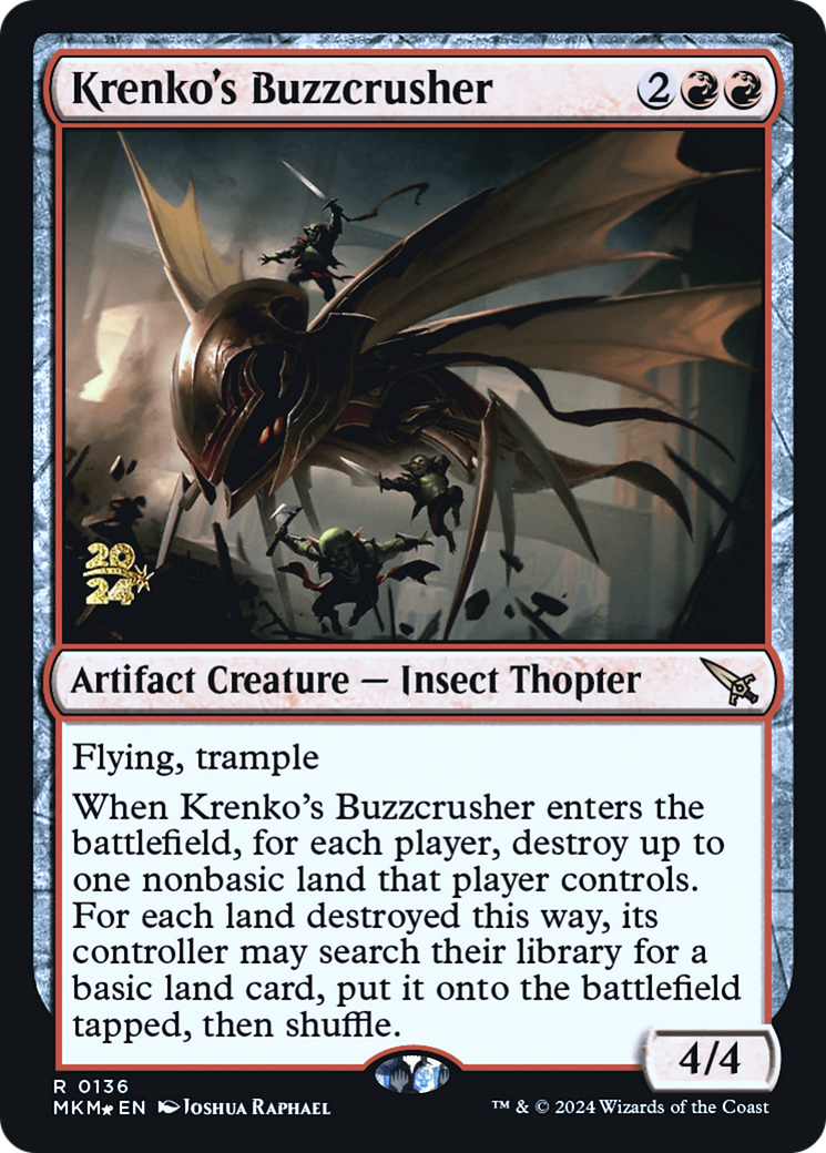 Krenko's Buzzcrusher [Murders at Karlov Manor Prerelease Promos] | Silver Goblin