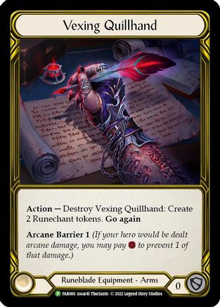 Vexing Quillhand (FAB080) Cold Foil - FaB Promos