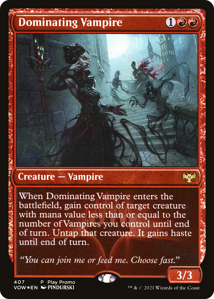 Dominating Vampire (Play Promo) [Innistrad: Crimson Vow Promos] | Silver Goblin