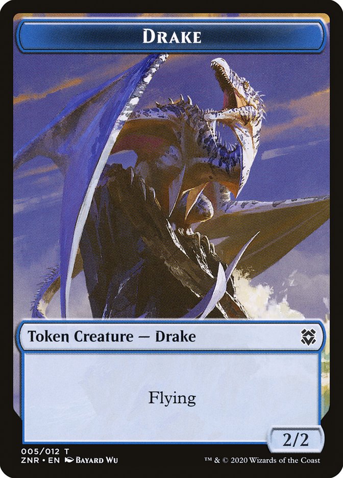 Construct // Drake Double-Sided Token [Zendikar Rising Tokens] | Silver Goblin