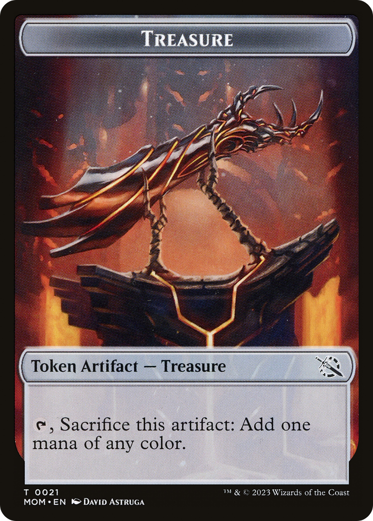 Treasure (21) // Teferi Akosa of Zhalfir Emblem Double-Sided Token [March of the Machine Tokens] | Silver Goblin