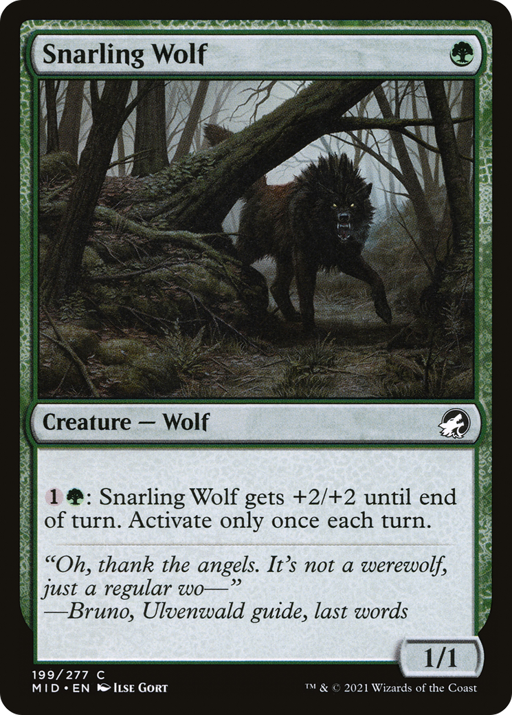 Snarling Wolf [Innistrad: Midnight Hunt] | Silver Goblin