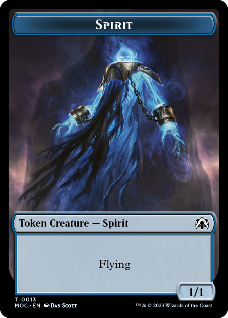 Spirit (9) // Spirit (13) Double-Sided Token [March of the Machine Commander Tokens] | Silver Goblin