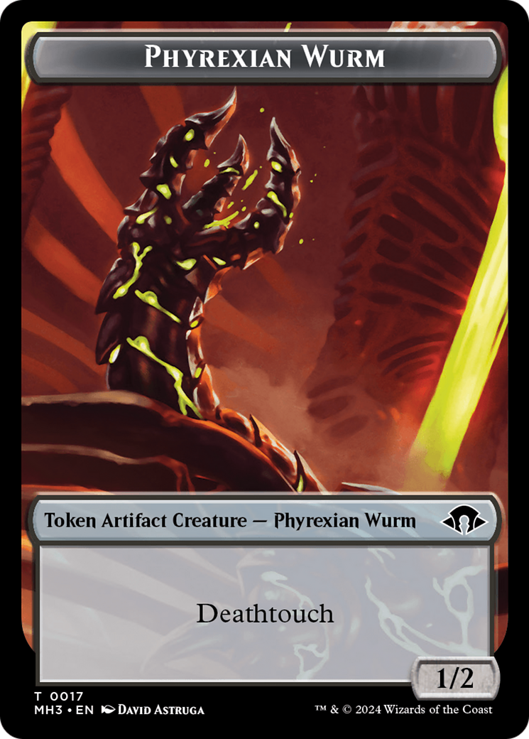 Servo // Phyrexian Wurm (0017) Double-Sided Token [Modern Horizons 3 Tokens] | Silver Goblin