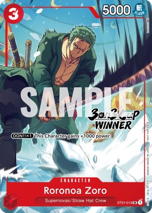 Roronoa Zoro (3-on-3 Cup) [Winner] [One Piece Promotion Cards] | Silver Goblin