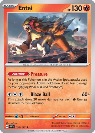 Entei (030/197) [Scarlet & Violet: Obsidian Flames] | Silver Goblin