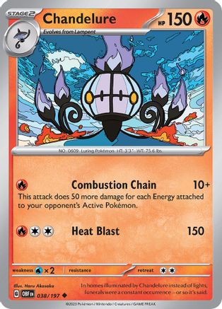 Chandelure (038/197) [Scarlet & Violet: Obsidian Flames] Reverse Holofoil