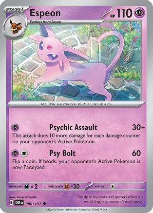 Espeon (086/197) [Scarlet & Violet: Obsidian Flames] | Silver Goblin