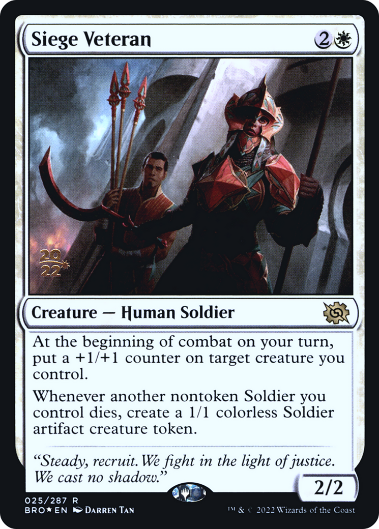 Siege Veteran [The Brothers' War Prerelease Promos] | Silver Goblin