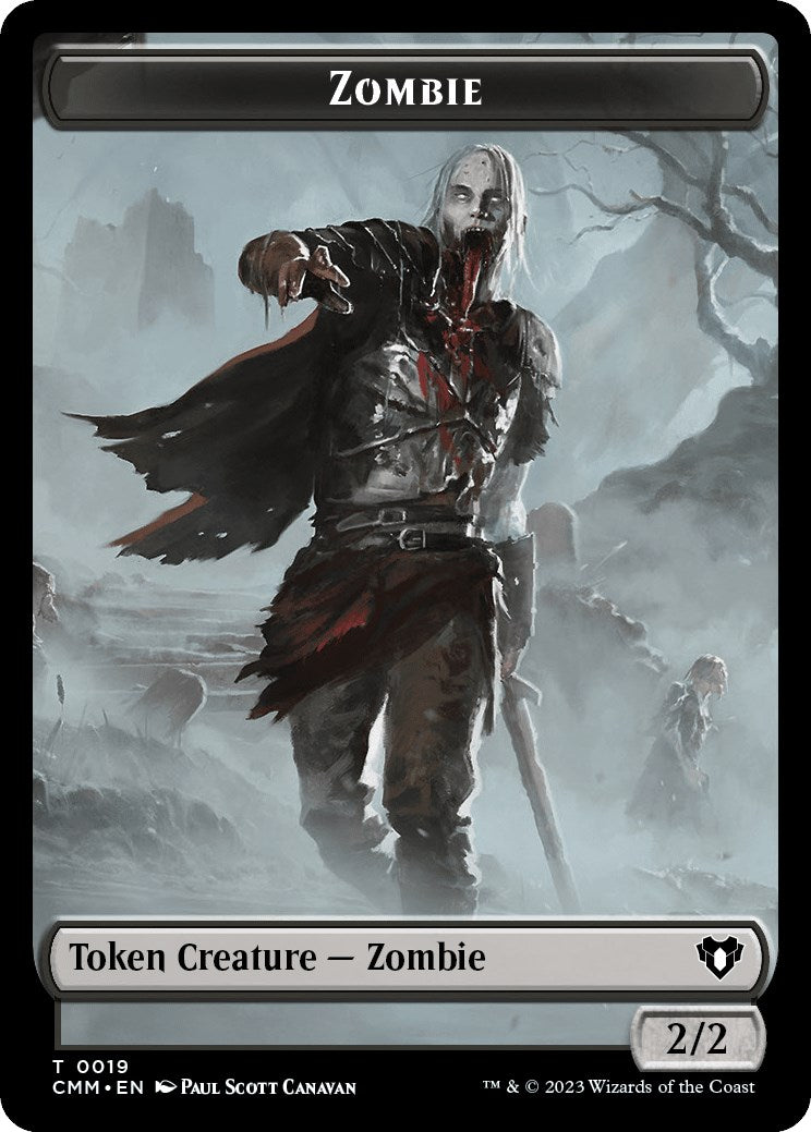 Zombie (0019) // Dwarf Berserker Double-Sided Token [Commander Masters Tokens] | Silver Goblin