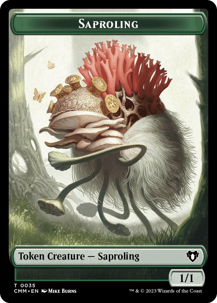 Saproling // Elf Druid Double-Sided Token [Commander Masters Tokens] | Silver Goblin