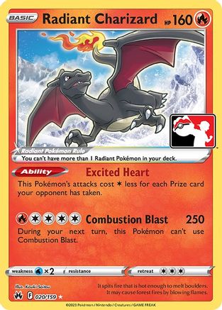 Radiant Charizard (020/159) [Prize Pack Series Three] | Silver Goblin