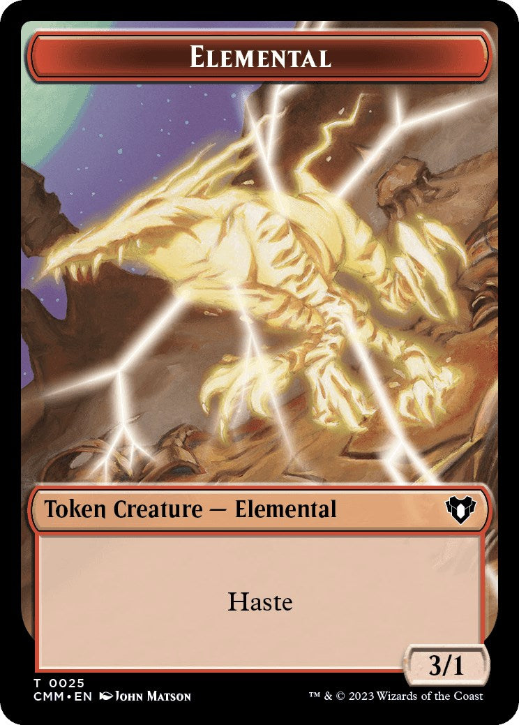 Elemental (0025) // Saproling Double-Sided Token [Commander Masters Tokens] | Silver Goblin