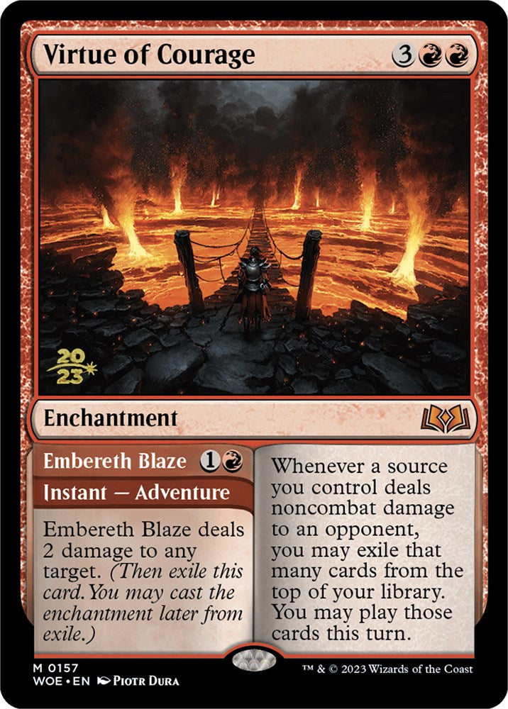 Virtue of Courage // Embereth Blaze [Wilds of Eldraine Prerelease Promos] | Silver Goblin