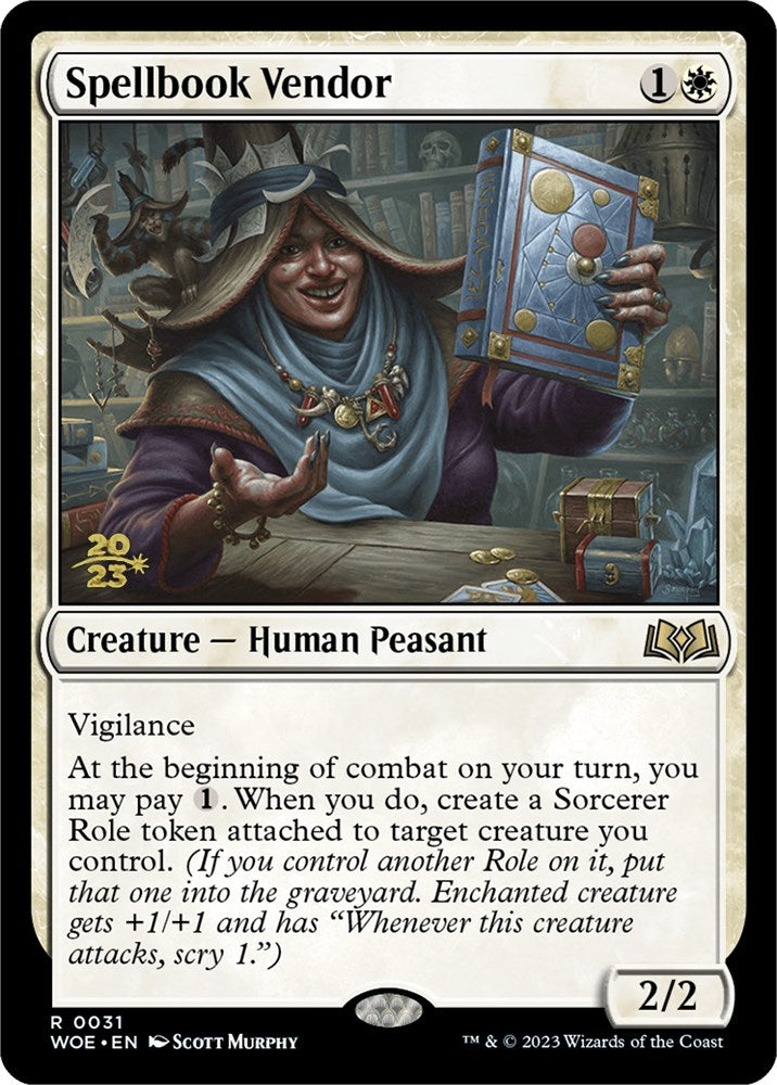 Spellbook Vendor [Wilds of Eldraine Prerelease Promos] | Silver Goblin