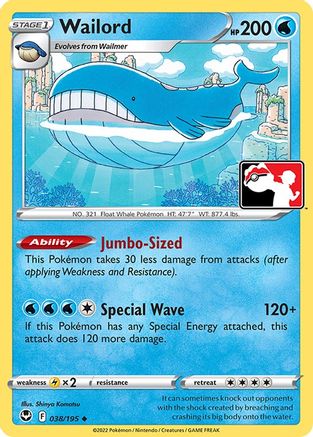 Wailord (038/195) [Prize Pack Series Three] | Silver Goblin