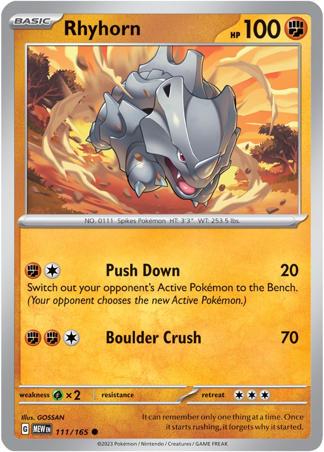 Rhyhorn (111/165) [Scarlet & Violet: 151] | Silver Goblin