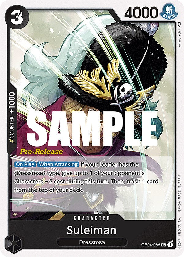 Suleiman  (OP04-085) - Kingdoms of Intrigue Pre-Release Cards | Silver Goblin