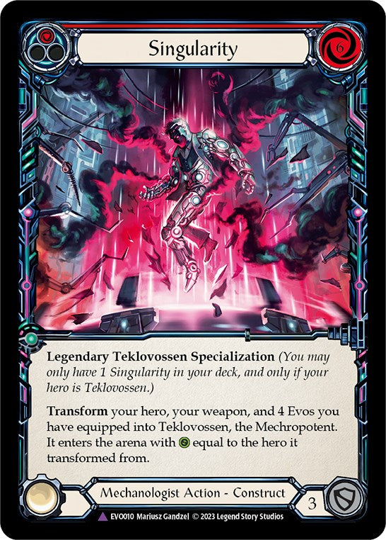 Singularity // Teklovossen, the Mechropotent (Cold Foil Marvel) [EVO010] (Bright Lights)  Cold Foil | Silver Goblin