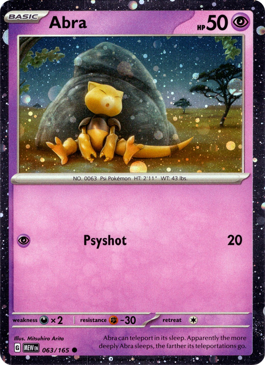 Abra (063/165) (Cosmos Holo) [Miscellaneous Cards] | Silver Goblin