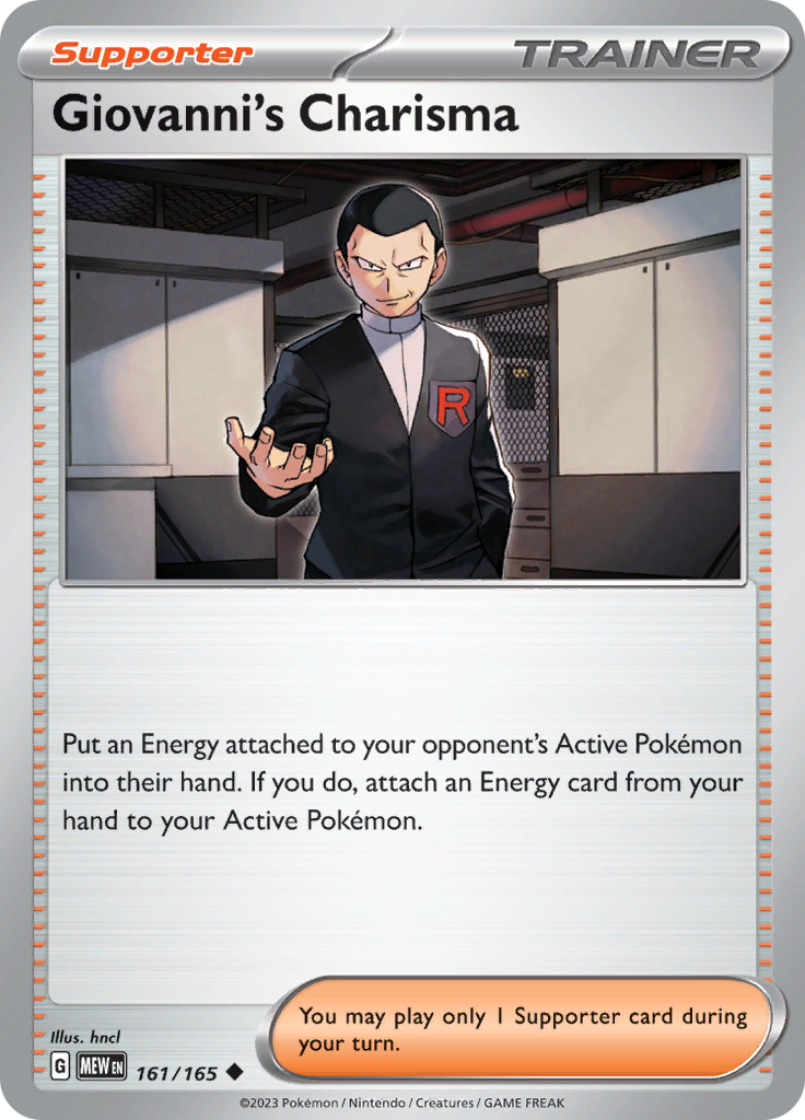 Giovanni's Charisma (161/165) [Scarlet & Violet: 151] | Silver Goblin